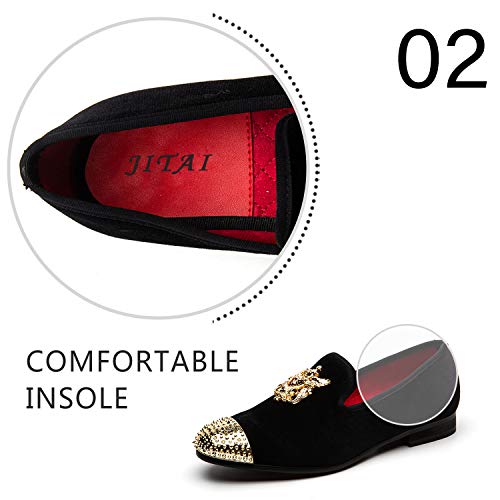 Metallic Textured Glitter Slip-on Loafers, Black, Size 12.5