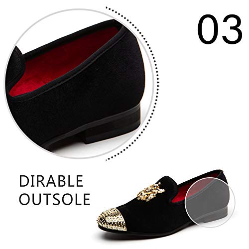 Metallic Textured Glitter Slip-on Loafers, Black, Size 12.5