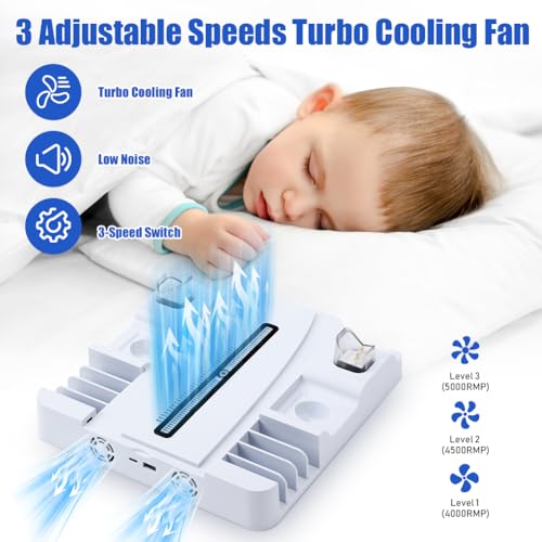 PS5 Slim Stand with Cooling Station & Controller Charger