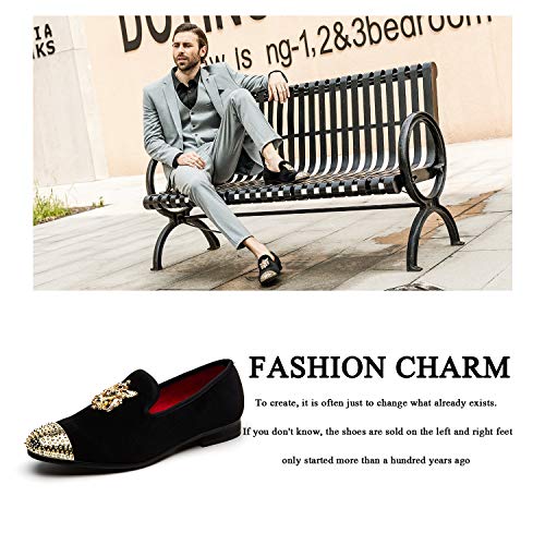 Metallic Textured Glitter Slip-on Loafers, Black, Size 12.5