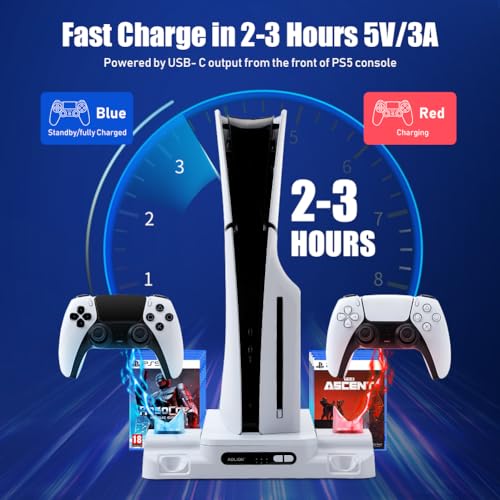 PS5 Slim Stand with Cooling Station & Controller Charger