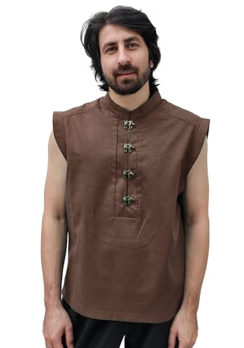 Men's Linen Pirate Sleeveless Tunic