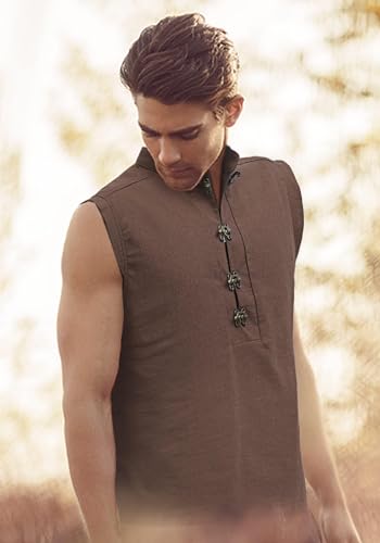 Men's Linen Pirate Sleeveless Tunic