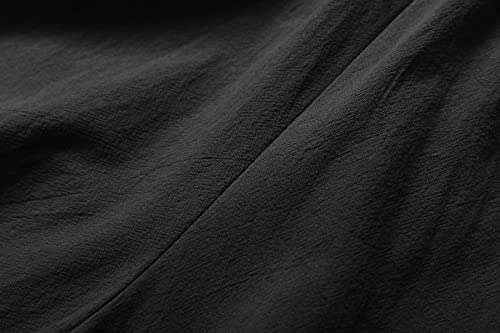 mogenda Men's Medieval Pirate Cosplay Pants (Black)