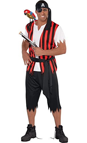 Pirate Costume - Adult Plus Size, Black, 1 Pc