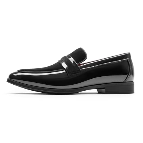Black Velvet Tuxedo Loafers for Men, Size 12