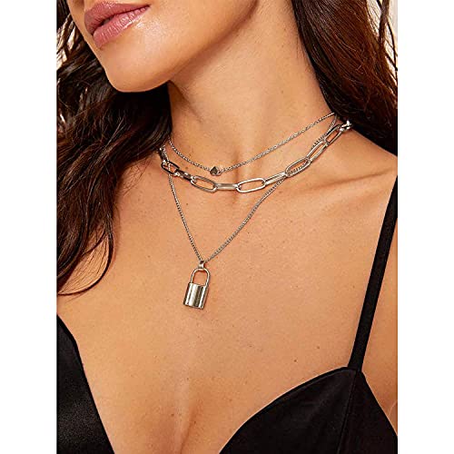 Fantasy Lock Key Necklace Set Jewelry Punk Goth