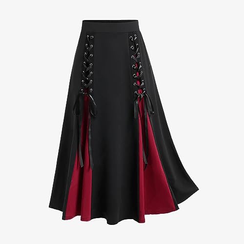 Vintage Gothic Lace-up Patchwork A-Line Pirate Skirt