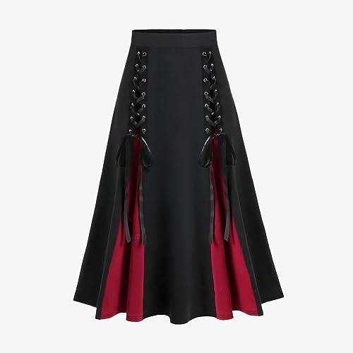 Vintage Gothic Lace-up Patchwork A-Line Pirate Skirt