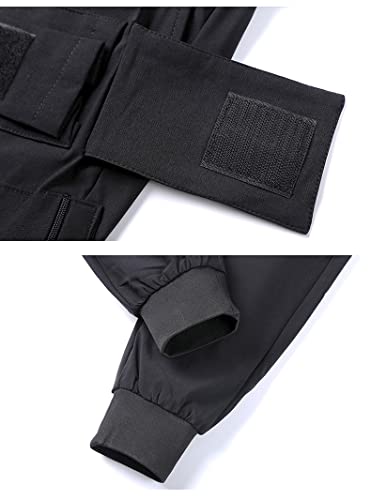 Black Techwear Cargo Pants for Men Streetwear Fashion