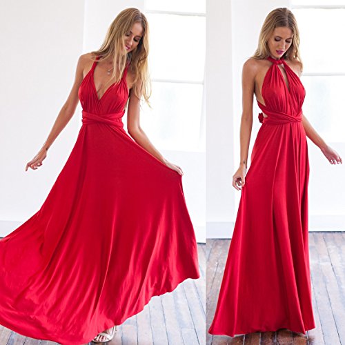 Goddess Infinity Evening Dress in Red, X-Small