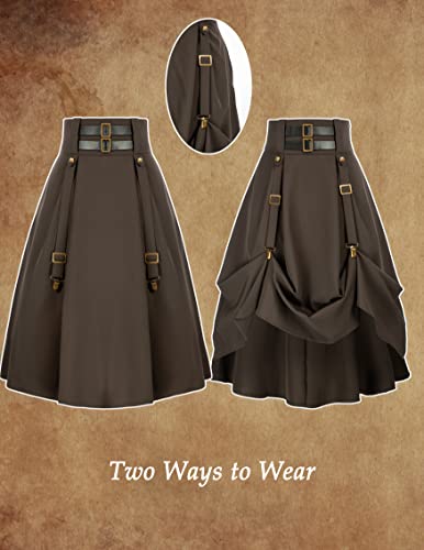 Scarlet Darkness Women's Steampunk High Low Skirt