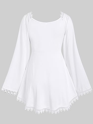 ROSE GAL Lace Trim Renaissance Top (White, 1/3X)