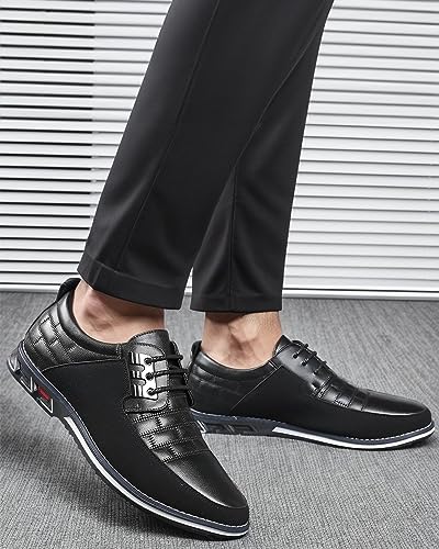 Orthopedic Leather Formal Business Shoes, Black, Size 12