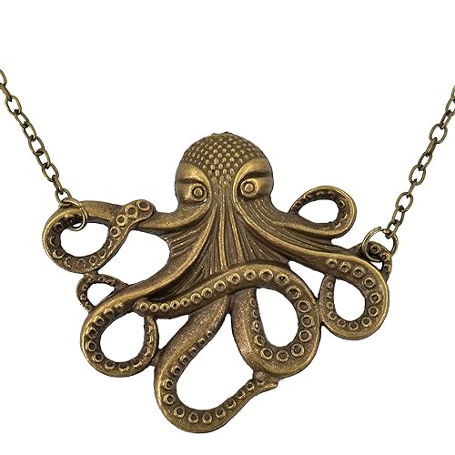 Bronze Octopus Pendant Necklace for Pirate Halloween Costume