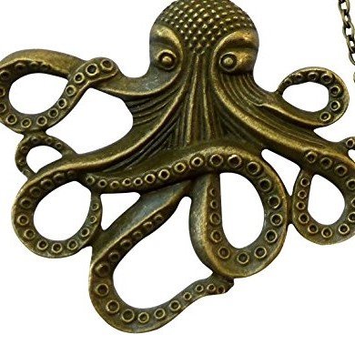 Bronze Octopus Pendant Necklace for Pirate Halloween Costume