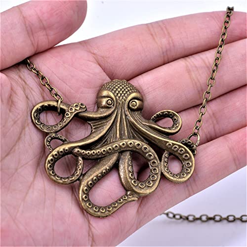 Bronze Octopus Pendant Necklace for Pirate Halloween Costume