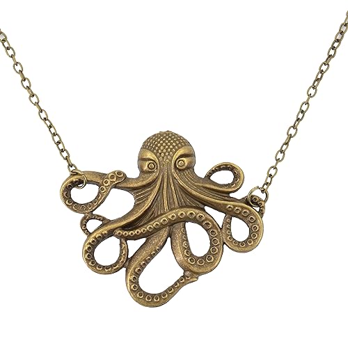 Bronze Octopus Pendant Necklace for Pirate Halloween Costume