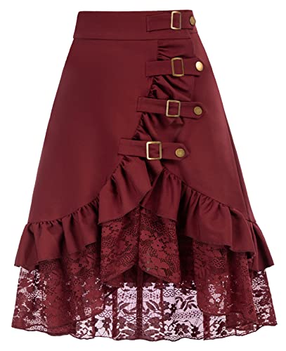 Wine Lace Steampunk Pirate Skirt Fantasy Goddess Wear