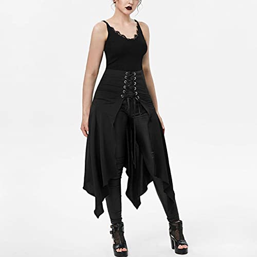 Steampunk Black Strappy Skirt