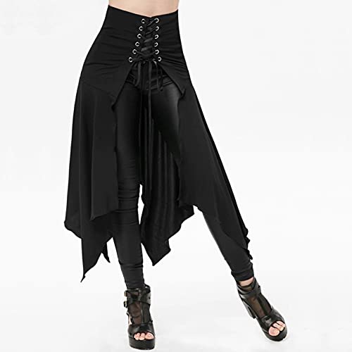 Steampunk Black Strappy Skirt