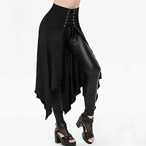 Steampunk Black Strappy Skirt