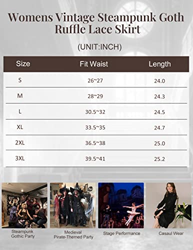 Wine Lace Steampunk Pirate Skirt Fantasy Goddess Wear