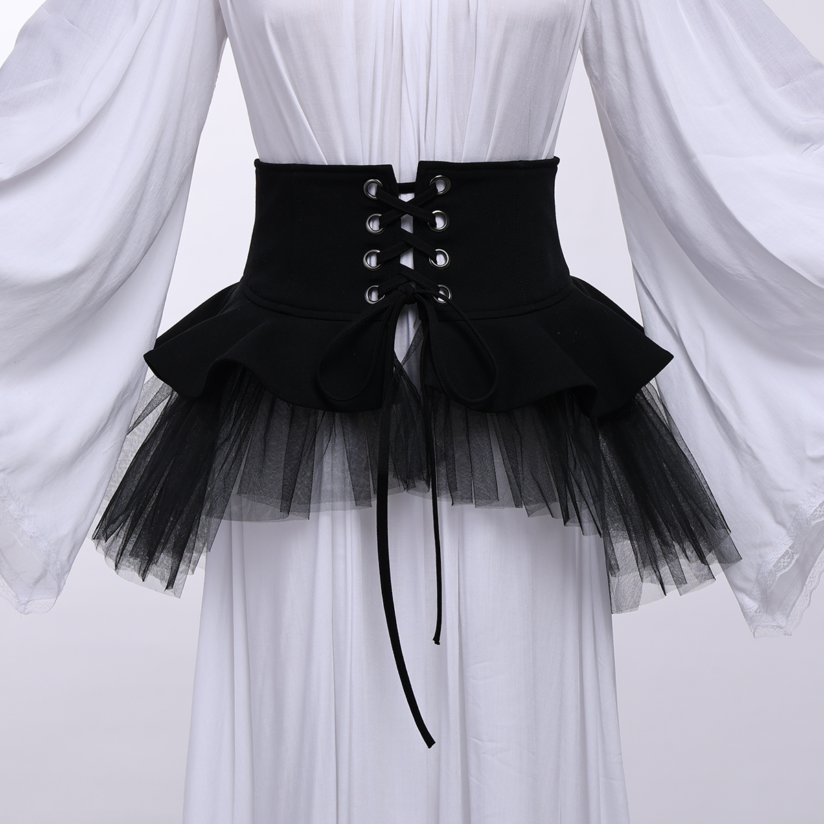 Gothic Steampunk Corset Overskirt for Women's Halloween Party