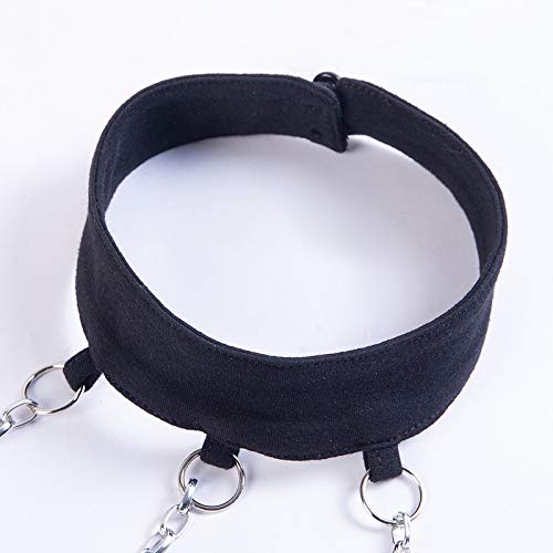 Black Gothic Halter Crop Top with Iron Chain