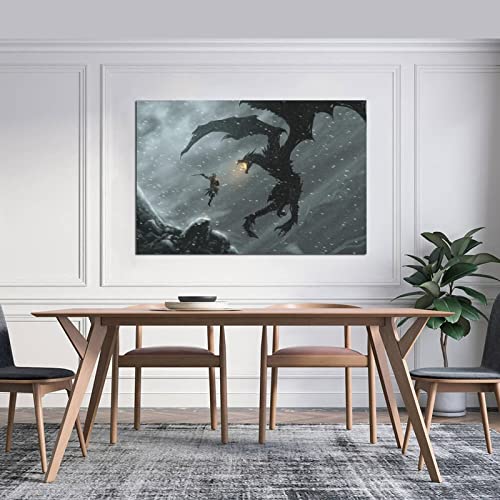 Dragon Mountain Elder Scrolls Fantasy Poster Home Decor 12x18inch