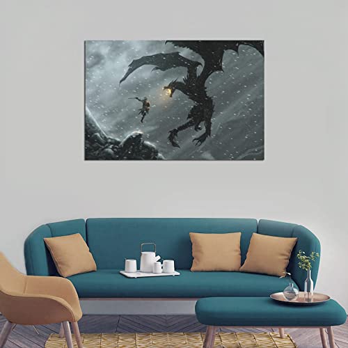 Dragon Mountain Elder Scrolls Fantasy Poster Home Decor 12x18inch