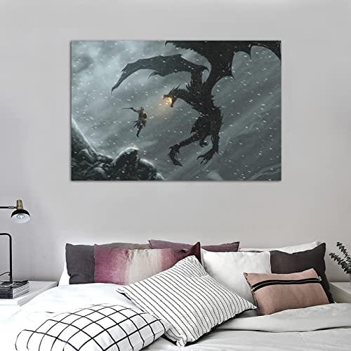 Dragon Mountain Elder Scrolls Fantasy Poster Home Decor 12x18inch