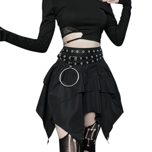 Asymmetrical Steampunk Gothic Mini Skirt for Women