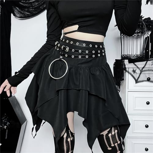 Asymmetrical Steampunk Gothic Mini Skirt for Women