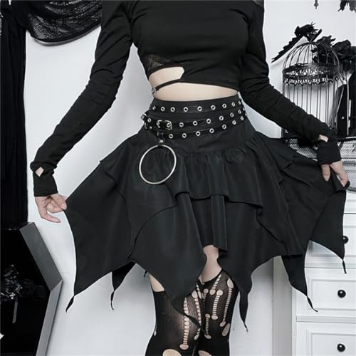 Asymmetrical Steampunk Gothic Mini Skirt for Women