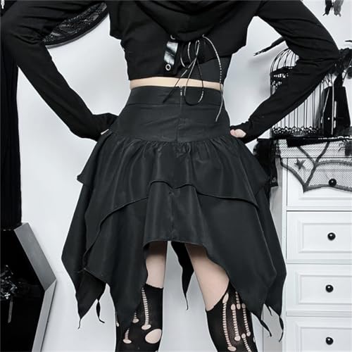 Asymmetrical Steampunk Gothic Mini Skirt for Women