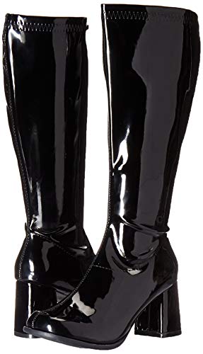 Black Patent Knee High Boots, Cat Woman