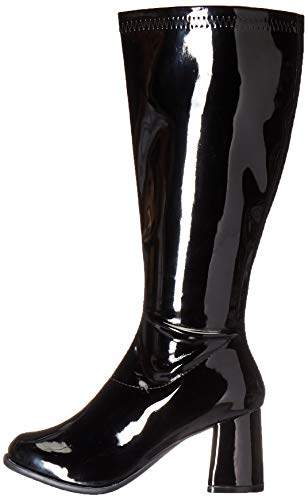 Black Patent Knee High Boots, Cat Woman