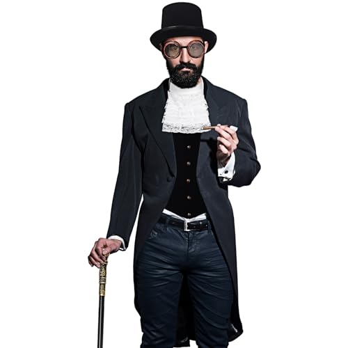 Steampunk Costume Set: Vest, Hat, Goggles for Men