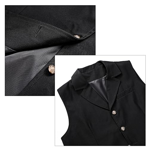 Steampunk Costume Set: Vest, Hat, Goggles for Men