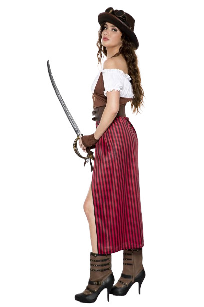 Steampunk Pirate Costume Set for Women - 5pc