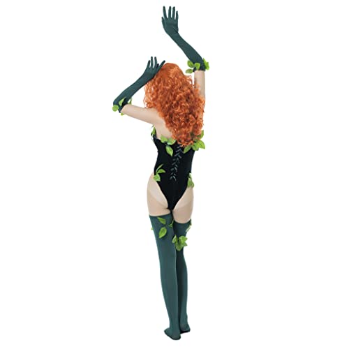 Poison Ivy Cosplay Costume with Skinny Green Bodysuit