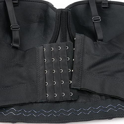 ELLACCI Pearls Beaded Bustier Corset Crop Top Black