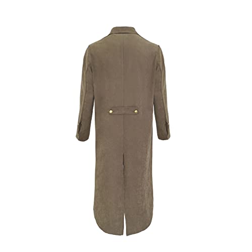 Brown Steampunk Frock Coat for Men (Large)