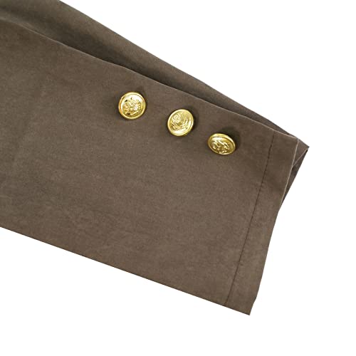 Brown Steampunk Frock Coat for Men (Large)