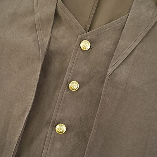 Brown Steampunk Frock Coat for Men (Large)