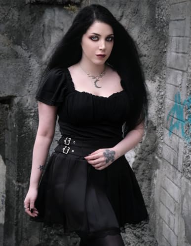 Black Ruffle Sleeved Top for Women