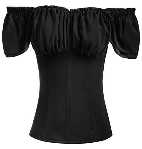 Black Ruffle Sleeved Top for Women