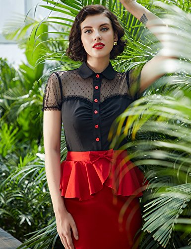 Goddess Style Polka Dot Sheer Top Size M