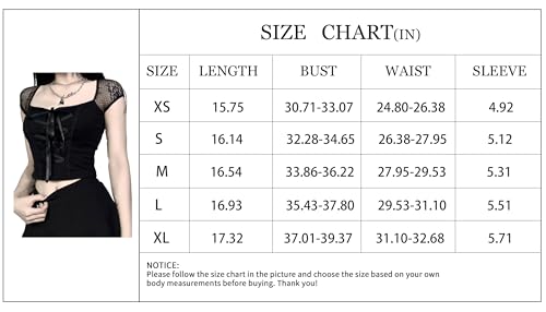 Womens Gothic Crop Top Mesh Short Sleeve 